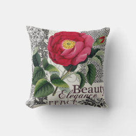 Ro Damask Söt Blommigt Antique Kudde