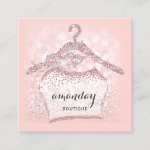 Ro Diamond Trasa Hanger Rosa Boutique Square Fyrkantigt Visitkort