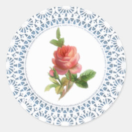 Ro Doily Sticker Runt Klistermärke