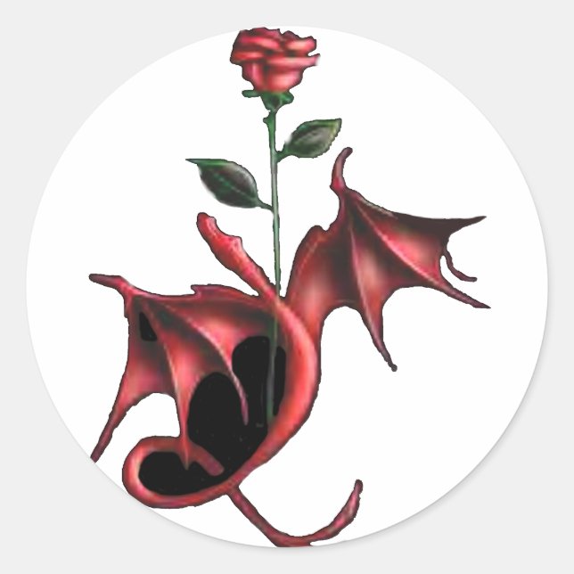 Ro Dragon Runt Klistermärke (Framsida)