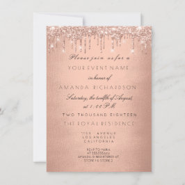 Ro Drips Guld Royal Glitter 16:e Möhippan Inbjudningar