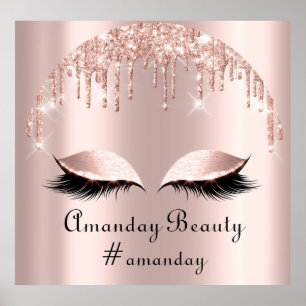 Ro drivrutiner för Glitter Eyelash Makeup Hair Poster