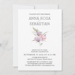 *~* Ro Elegant AR15 ROSA Blommigt OSA Bröllop Inbjudningar