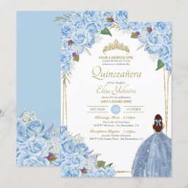 Ro Elegant Quinceanera Blommigt  Quince Inbjudningar