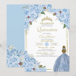Ro Elegant Quinceanera Blommigt  Quince Inbjudningar