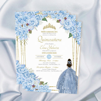 Ro Elegant Quinceanera Blommigt  Quince Inbjudningar