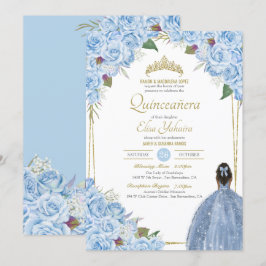 Ro Elegant Quinceanera Blommigt  Quince Inbjudningar