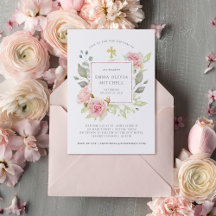 Ro | Elegant Rosa Blommigt Baptism