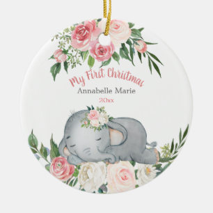 Ro Elephant Baby 1st Första jul Julgransprydnad Keramik