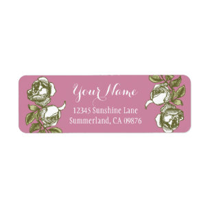 Ro Etching White Golds Rosa Anpassningsbar Address Returadress Etikett
