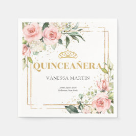  ro eucalyptus guld tiara 15-årsdagen pappersservett