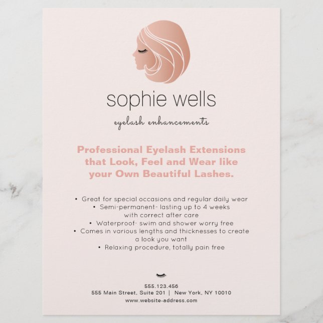 Ro EyeLash Extensions och False Lash Girl Reklamblad (Framsidan)