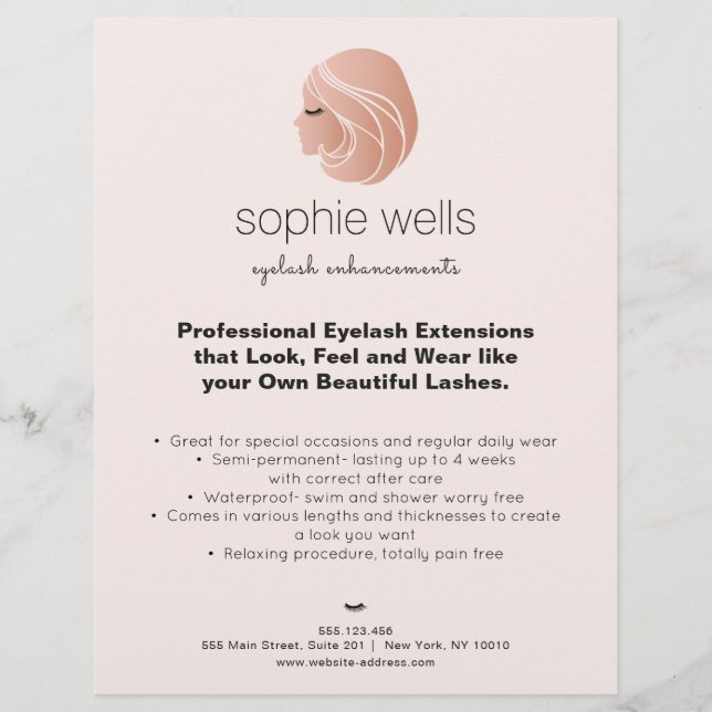 Ro EyeLash Extensions och False Lash Girl Reklamblad (Framsidan)