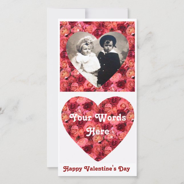 RO FÄLT ,ljusstark röd rosa Julkort (Framsida)