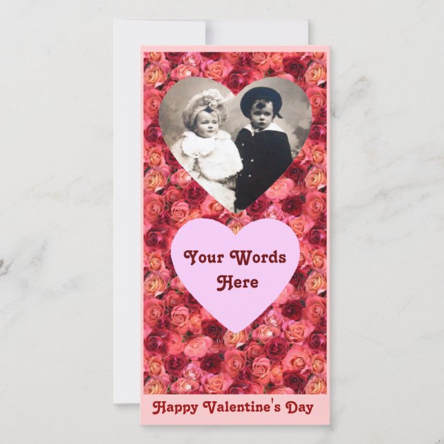 RO FÄLT ,ljusstark röd rosa Julkort (Framsida)