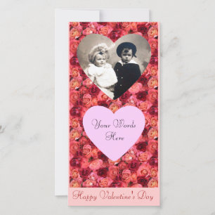 RO FÄLT ,ljusstark röd rosa Julkort