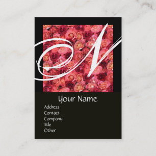 RO FÄLT SQUARE MONOGRAM rosa svart, vit Visitkort