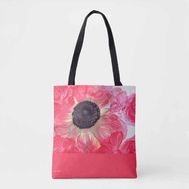 Ro-Färgad Anemone Tote Tygkasse (Framsida)