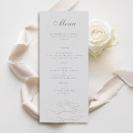 Ro Faux Embossed Forme Ivory Classic Bröllop Meny