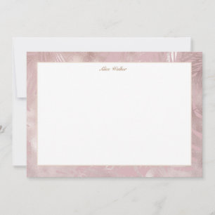 Ro faux faux foil tropical löv monogram anteckningskort