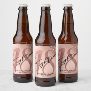 Ro faux foil 18:e födelsedagen ölflaska etikett