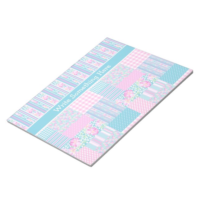 Ro, fjärilar, Faux Patchwork Anteckningsblock, Jot Anteckningsblock (Vinklad)