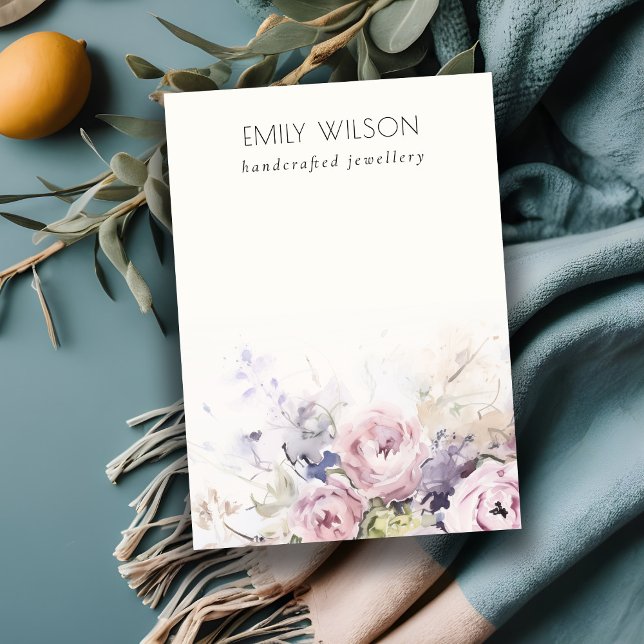  Ro Flora Vattenfärg Blank Jewelry Visning Visitkort (Skapare uppladdad)
