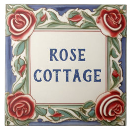 Ro Flower Anpassningsbar House Namn Plate Sign Pla Kakelplatta
