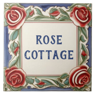 Ro Flower Anpassningsbar House Namn Plate Sign Pla Kakelplatta