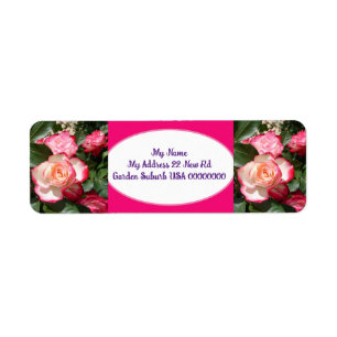 Ro Flower Art White-Returetiketter Returadress Etikett