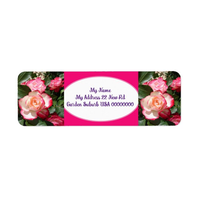 Ro Flower Art White-Returetiketter Returadress Etikett (Framsidan)