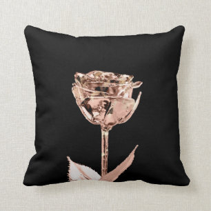 Ro Flower Copper Guld Black Lux Metallic White Kudde