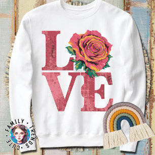 Ro Flower Kärlek Ord T Shirt