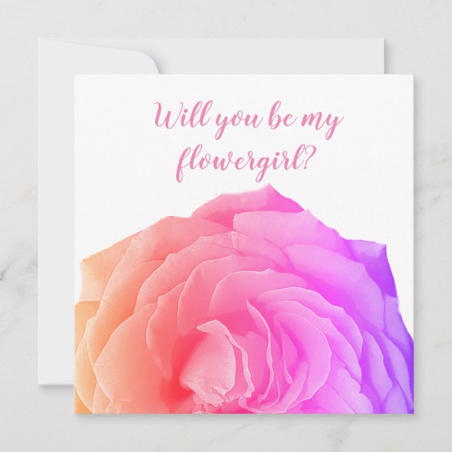 Ro Flower... Kommer du att bli mitt blomsterflicke Tack Kort (Framsida)