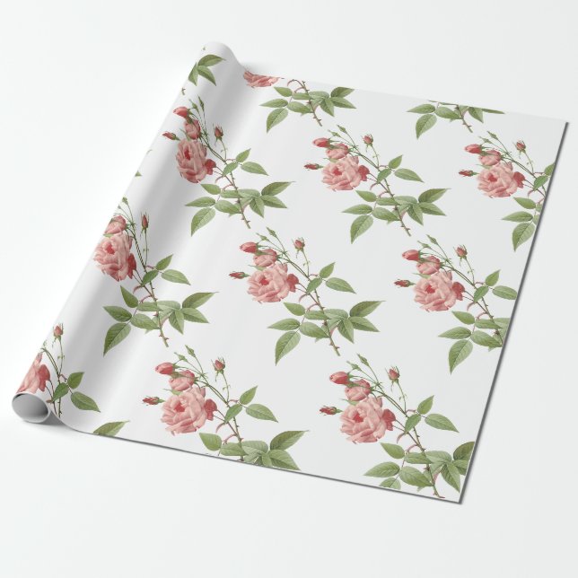 Ro Flower Mönster Presentpapper (Utrullad)