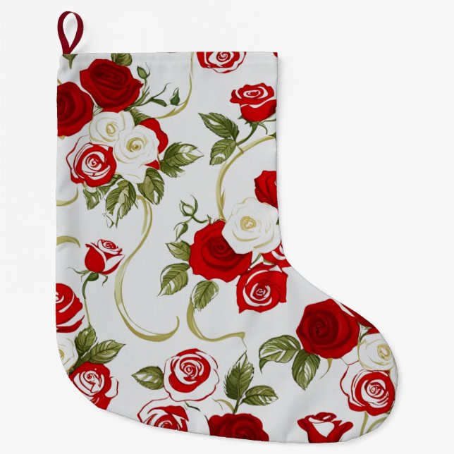 Ro Flower Mönster Stor Julstrumpa (Framsidan)