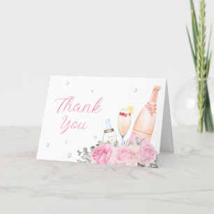 Ro Flower Poppin Champagne Flaskor Baby Shower Tack Kort