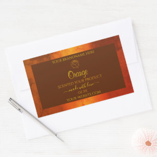 Ro Flower, Shimmery Orange Marble Product Labels F Rektangulärt Klistermärke