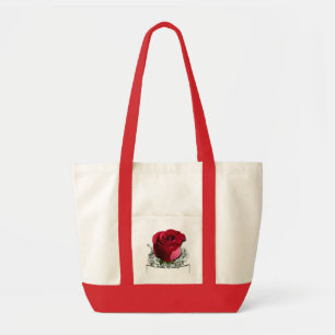 Ro Flower Tote Bag Röd ros Beach Tote bags Tygkasse