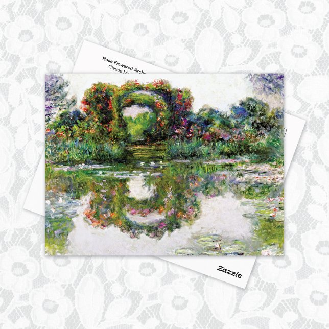 Ro Flowered Arches Claude Monet Vykort (Skapare uppladdad)