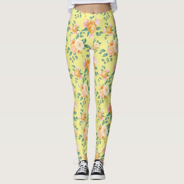 Ro Flowers Blommönster-23220 Leggings (Framsida)