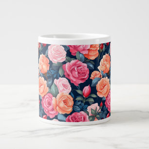 Ro Flowers Bloom Mönster Jumbo Mugg