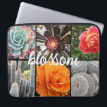 Ro Flowers Cacti Photo Collage Blommar Script Laptop Fodral<br><div class="desc">Briljantrött, gult och orange ro och lush grönt, akvarium och svartkaktusar ska vara varma sommardagar. Njut av blommarna och den fredliga atmosfären i en levande trädgård varje gång du användor den här fantastiska, färgstarka fotografieringen av neopren laptop sleeve. Laptop sleeve finns i tre storlekar: 15, 13 och 10 tum. Gör...</div>