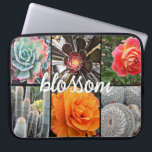 Ro Flowers Cacti Photo Collage Blommar Script Laptop Fodral<br><div class="desc">Briljantrött, gult och orange ro och lush grönt, akvarium och svartkaktusar ska vara varma sommardagar. Njut av blommarna och den fredliga atmosfären i en levande trädgård varje gång du användor den här fantastiska, färgstarka fotografieringen av neopren laptop sleeve. Laptop sleeve finns i tre storlekar: 15, 13 och 10 tum. Gör...</div>