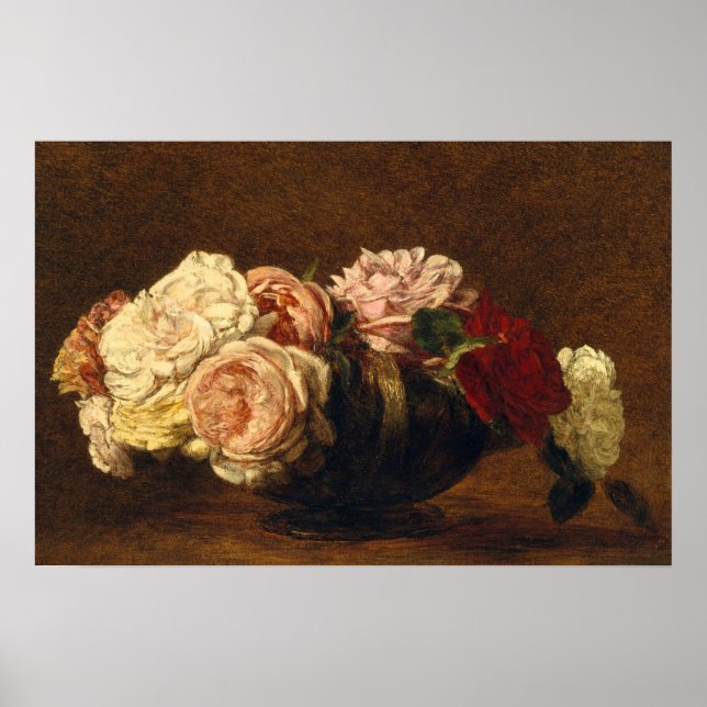 Ro Flowers färgar fortfarande livsmålning Poster (Framsidan)