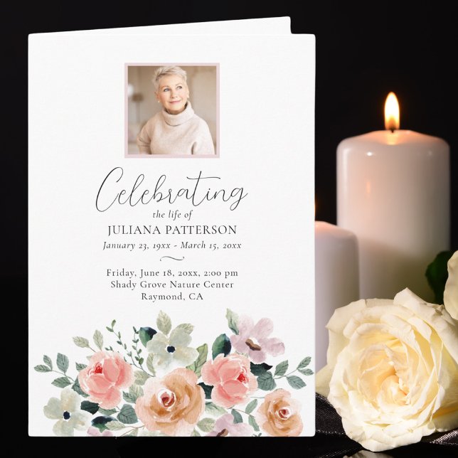 Ro Flowers Firande i Life Photos Funeral Program (Skapare uppladdad)