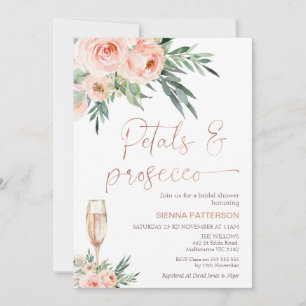 Ro Foliage Petals och Prosecco Möhippa Inbjudningar