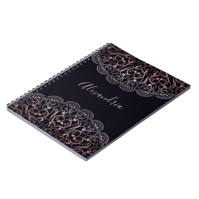 Ro-folie snöre mandala (svart journal) anteckningsbok (Vänstra Sidan)