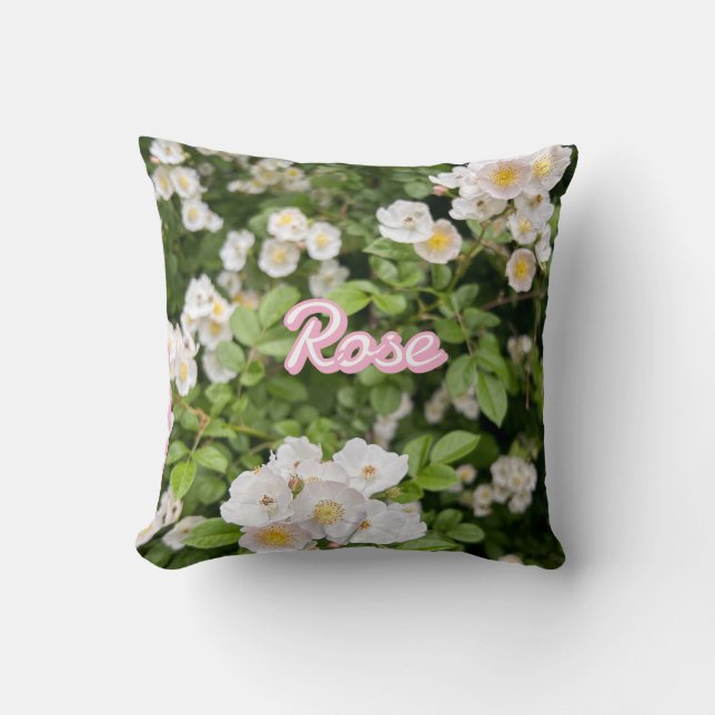 Ro för rosa och vit Vild på Gröntens anpassade nam Kudde (Framsida)