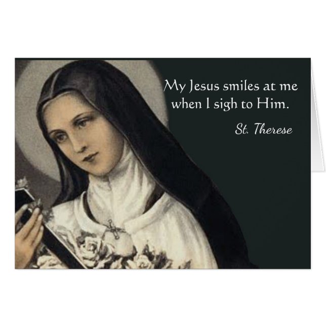 Ro för St. Therese lite blomman Hälsningskort (Framsidan Horizontal)